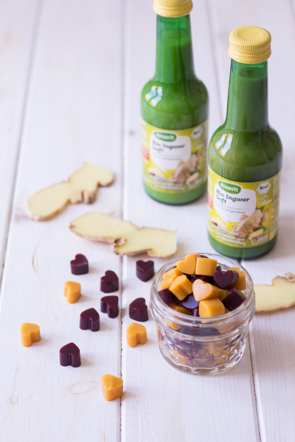 Gesündere Ingwer-Gummibärchen (für die kalte Jahreszeit) - rein pflanzlich, vegan, glutenfrei, ohne raffinierten Zucker - inzone.biz