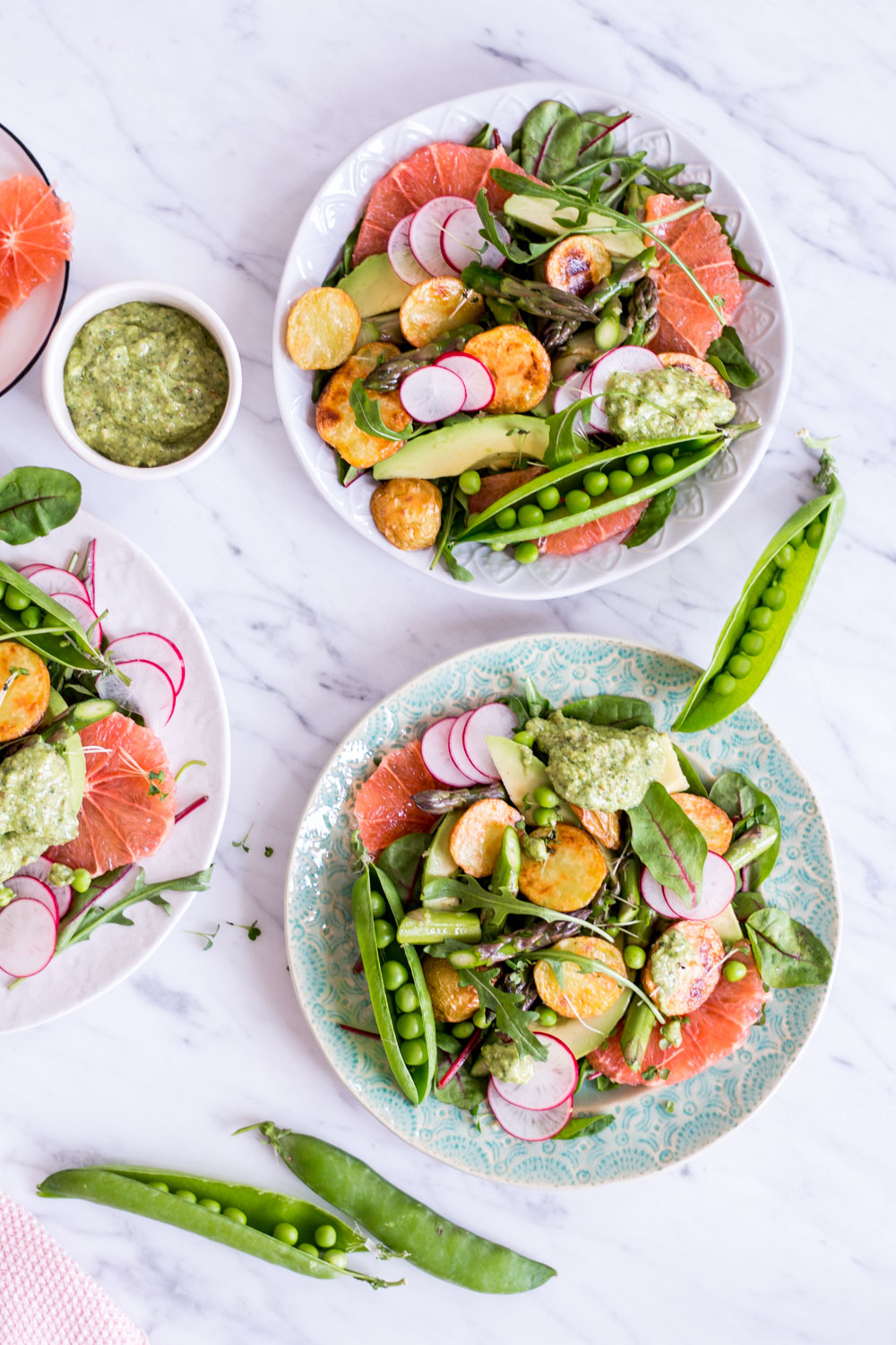 Frühlingshafter "Glow" Salat - rein pflanzlich, vegan, glutenfrei, ohne raffinierten Zucker - inzone.biz