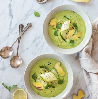 Erfrischende Avocado-Ingwer-Suppe – rein pflanzlich, vegan, glutenfrei, ohne raffinierten Zucker - inzone.biz
