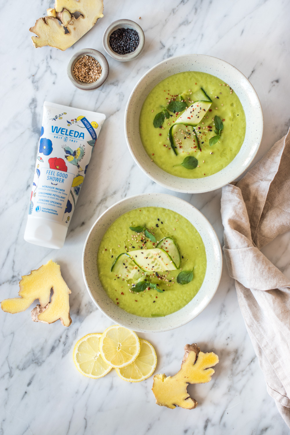 Erfrischende Avocado-Ingwer-Suppe – rein pflanzlich, vegan, glutenfrei, ohne raffinierten Zucker - inzone.biz