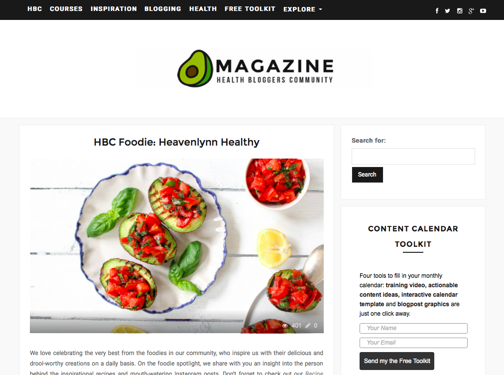 InZone Presse - Health Bloggers Foodie Feature
