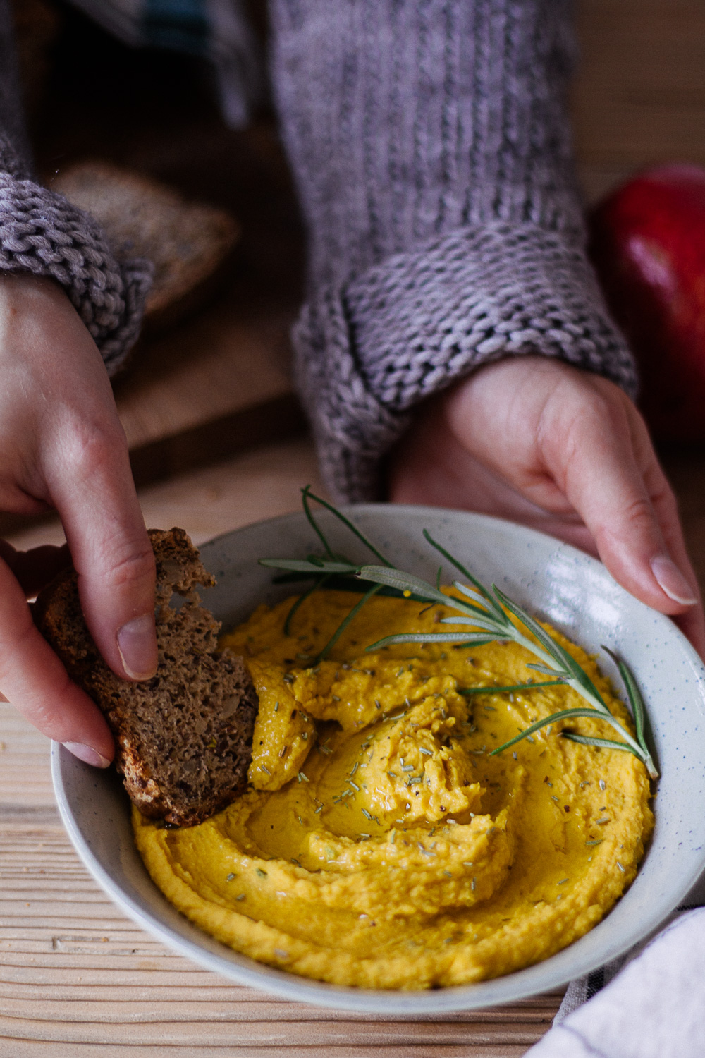 Kürbis-Hummus - rein pflanzlich, vegan, glutenfrei, ohne raffinierten Zucker - inzone.biz