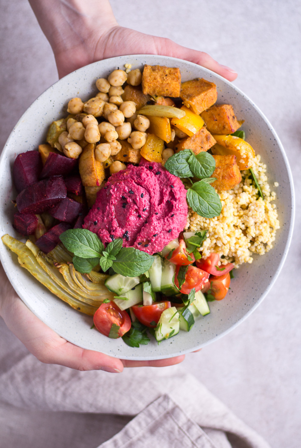 Marokkanische Bowl - rein pflanzlich, vegan, glutenfrei, ohne raffinierten Zucker - inzone.biz
