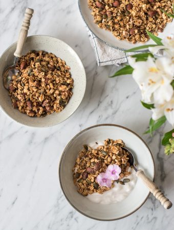 Pumpkin Spice Granola - rein pflanzlich, vegan, glutenfrei, ohne raffinierten Zucker - inzone.biz