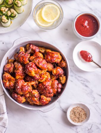 Scharfe Blumenkohl Wings – rein pflanzlich, vegan, glutenfrei, ohne raffinierten Zucker - inzone.biz