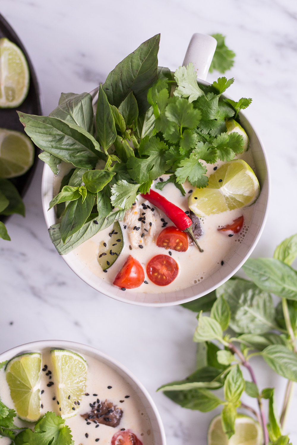 Thailändische Kokossuppe (Tom Kha Veggie) - rein pflanzlich, vegan, ohne raffinierten Zucker , glutenfrei - inzone.biz